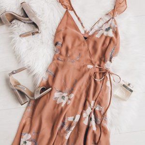 Lulus All Mine Rusty Rose Floral High-Low Maxi